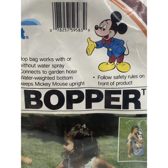 Vintage 1986 Intex Inflatable 36" MICKEY MOUSE Spray Bopper Water Hose Sprayer - Picture 9 of 9